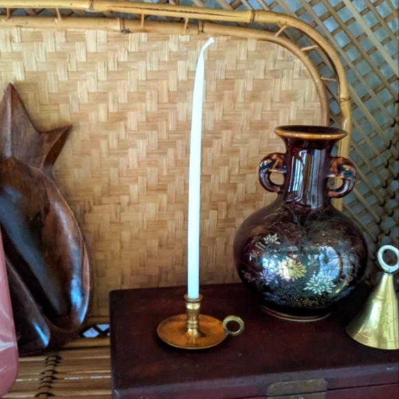 Mini brass candle holder